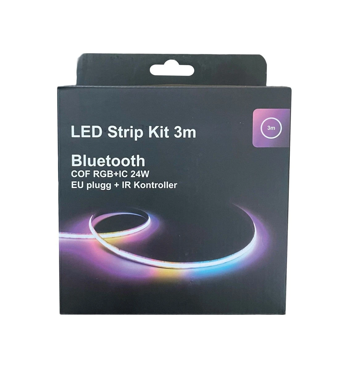 LED Strip Kit 27W RGB Med EU-plug, Dimmer, Bluetooth Og Fjernkontroll - 3 Meter 3 LED Strip Kit 27W RGB Med EU-plug, Dimmer, Bluetooth Og Fjernkontroll - 3 Meter