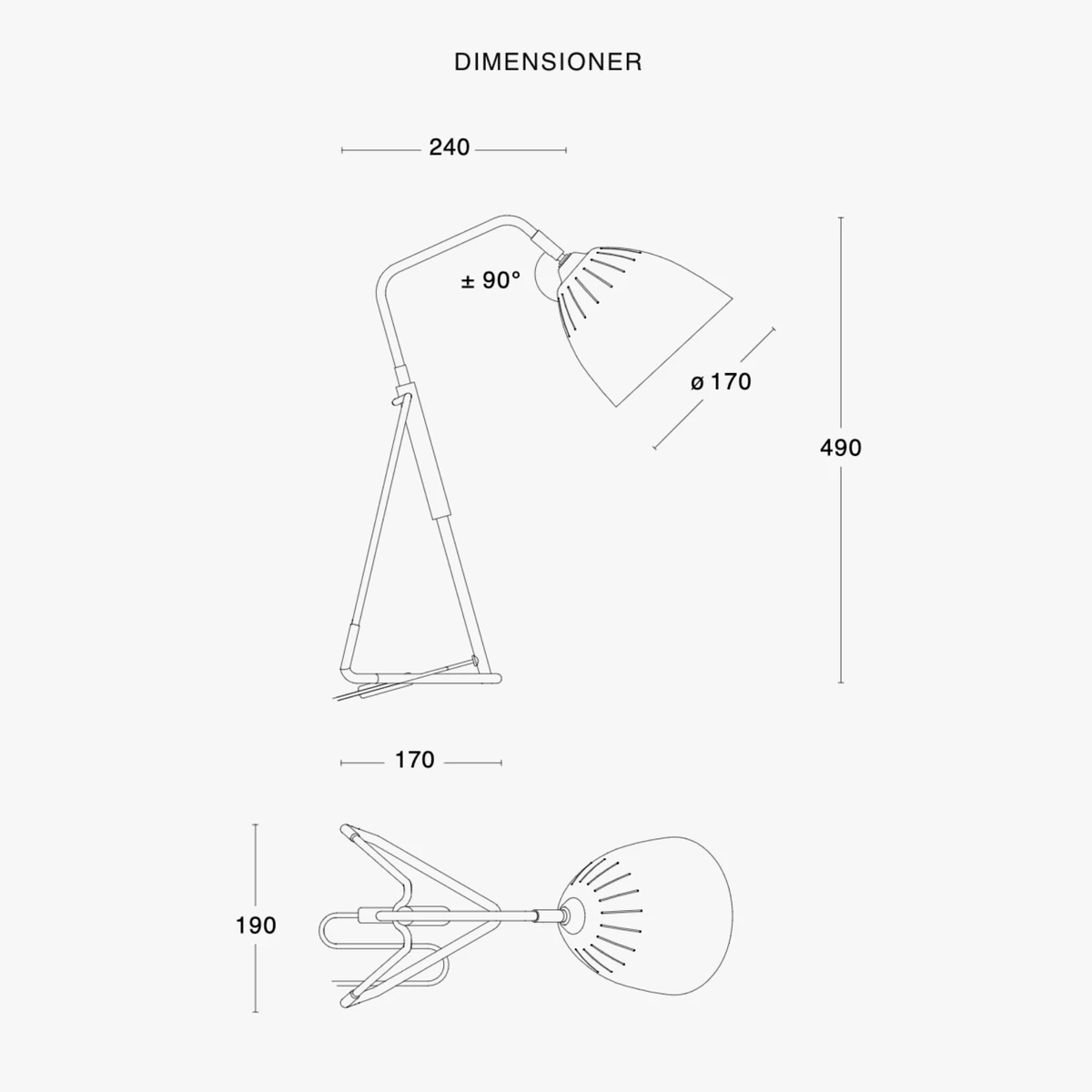 Lean Bordlampe - Hvit/Rå Messing 4 Lean Bordlampe - Hvit/Rå Messing - Bilde 2