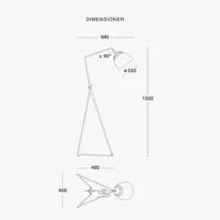 Lean Gulvlampe - Hvit/Rå Messing -Lightup Butikk Lean gulvlampe HvitRa messing Gulvlamper Orsjo 39372 01S 000 3