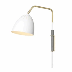 Lean Vegglampe - Hvit/Rå Messing