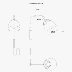 Lean Vegglampe - Svart/Rå Messing -Lightup Butikk Lean vegglampe SvartRa messing Bordlamper Orsjo 30372 15S 000 2