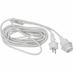 Star Trading Ledning 5 Meter For Pendel E27 Ringfeste Utendørs IP44 M/støpsel - Hvit