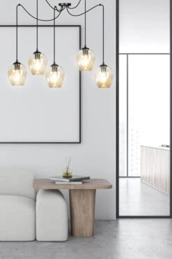 Level Takpendel 5 Lys - Svart/Amberfarget -Lightup Butikk Level takpendel 5 lys SvartAmberfarget Takpendler Emibig 7585 3