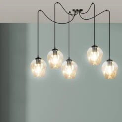 Level Takpendel 5 Lys - Svart/Amberfarget -Lightup Butikk Level takpendel 5 lys SvartAmberfarget Takpendler Emibig 7585 4