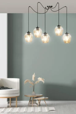 Level Takpendel 5 Lys - Svart/Amberfarget -Lightup Butikk Level takpendel 5 lys SvartAmberfarget Takpendler Emibig 7585 8