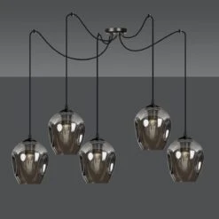 Level Takpendel 5 Lys - Svart/Røykfarget -Lightup Butikk Level takpendel 5 lys SvartRoykfarget Takpendler Emibig 7575 4