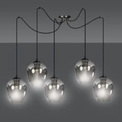 Level Takpendel 5 Lys - Svart/Røykfarget -Lightup Butikk Level takpendel 5 lys SvartRoykfarget Takpendler Emibig 7575 5