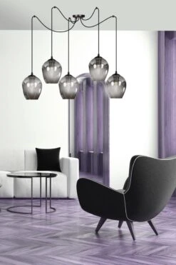 Level Takpendel 5 Lys - Svart/Røykfarget -Lightup Butikk Level takpendel 5 lys SvartRoykfarget Takpendler Emibig 7575 7