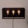 Lisboa Vegglampe Trippel - Svart/Messing -Lightup Butikk Lisboa vegglampe trippel SvartMessing Vegglamper Scanlight 169392 1