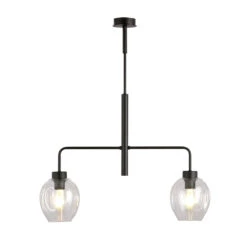 Lukka Takpendel 2 Lys- Svart/Klart Glass -Lightup Butikk Lukka takpendel 2 lys SvartKlart glass Takpendler Emibig 11642 4