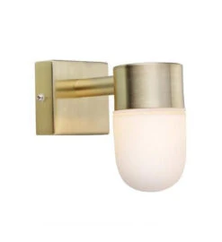 Markslöjd Menton Vegglampe IP44 - Messing/opalhvit - Messing / Opal