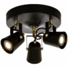 Metz Taklampe Rund 3 Spotter - Svart/Messing -Lightup Butikk Metz taklampe rund 3 spotter SvartMessing Taklamper Aneta Lighting 76100 15 1