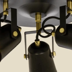 Metz Taklampe Rund 3 Spotter - Svart/Messing -Lightup Butikk Metz taklampe rund 3 spotter SvartMessing Taklamper Aneta Lighting 76100 15 4