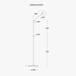 Minipoint Gulvlampe Flex - Krom -Lightup Butikk Minipoint gulvlampe Flex Krom Gulvlamper Orsjo GX225 20 G 3