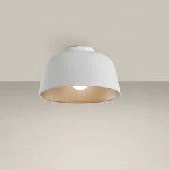 Miso Taklampe 28,5 Cm - Hvit/Gullfarget