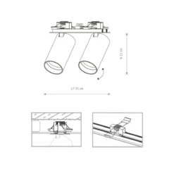 Mono Dobbel Innfelt Takspot- Svart -Lightup Butikk Mono dobbel innfelt takspot Svart Taklamper Nowodvorski N 7834 3