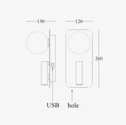 Mooni Vegglampe USB - Svart -Lightup Butikk Mooni vegglampe USB Svart Vegglamper NorDesign 379630205 5