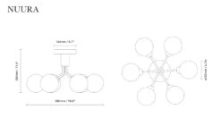 Nuura Apiales 6 Taklampe Børstet Messing / Optic Gold Glass -Lightup Butikk Nuura Apiales 6 taklampe borstet messing optic gold glass Takpendler Nuura Nua 2059010 5