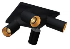 OZ K4 Taklampe Med 4 Spotter - Svart/gull