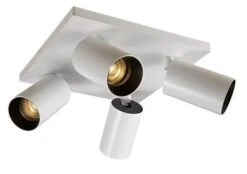 OZ K4 Taklampe Med 4 Spotter - Hvit/Svart