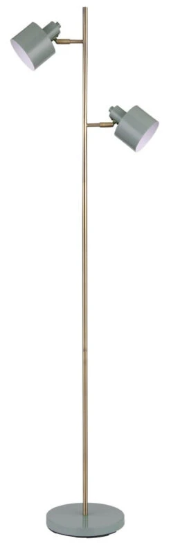 Ocean Gulvlampe 2-lys 160 Cm - Oliven/Messingfarget