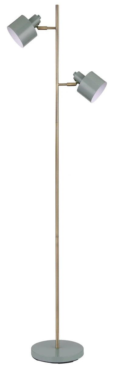 Ocean Gulvlampe 2-lys 160 Cm - Oliven/Messingfarget 3 Ocean Gulvlampe 2-lys 160 Cm - Oliven/Messingfarget