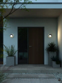 Nordlux Oliver Round Vegglampe Utendørs IP54 - Svart -Lightup Butikk Oliver round vegglampe utendors IP54 Svart Utebelysning vegg veggskjold Nordlux 2218261003 3