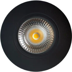Out Tiltbar Lavtbyggende Downlight Utendørs 11W 3000K IP65 RA90 Dimbar - Svart