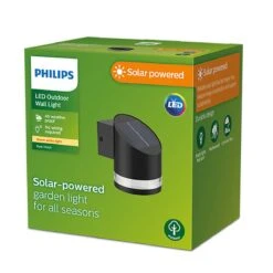 Philips Fyve Vegglampe 1,5W 2700 Kelvin IP44 Solcelledrevet Med Dag/natt Sensor -Lightup Butikk Philips Fyve vegglampe 15W 2700 Kelvin IP44 solcelledrevet med dagnatt sensor Utebelysning vegg opp og ned Philips 929003364901 3