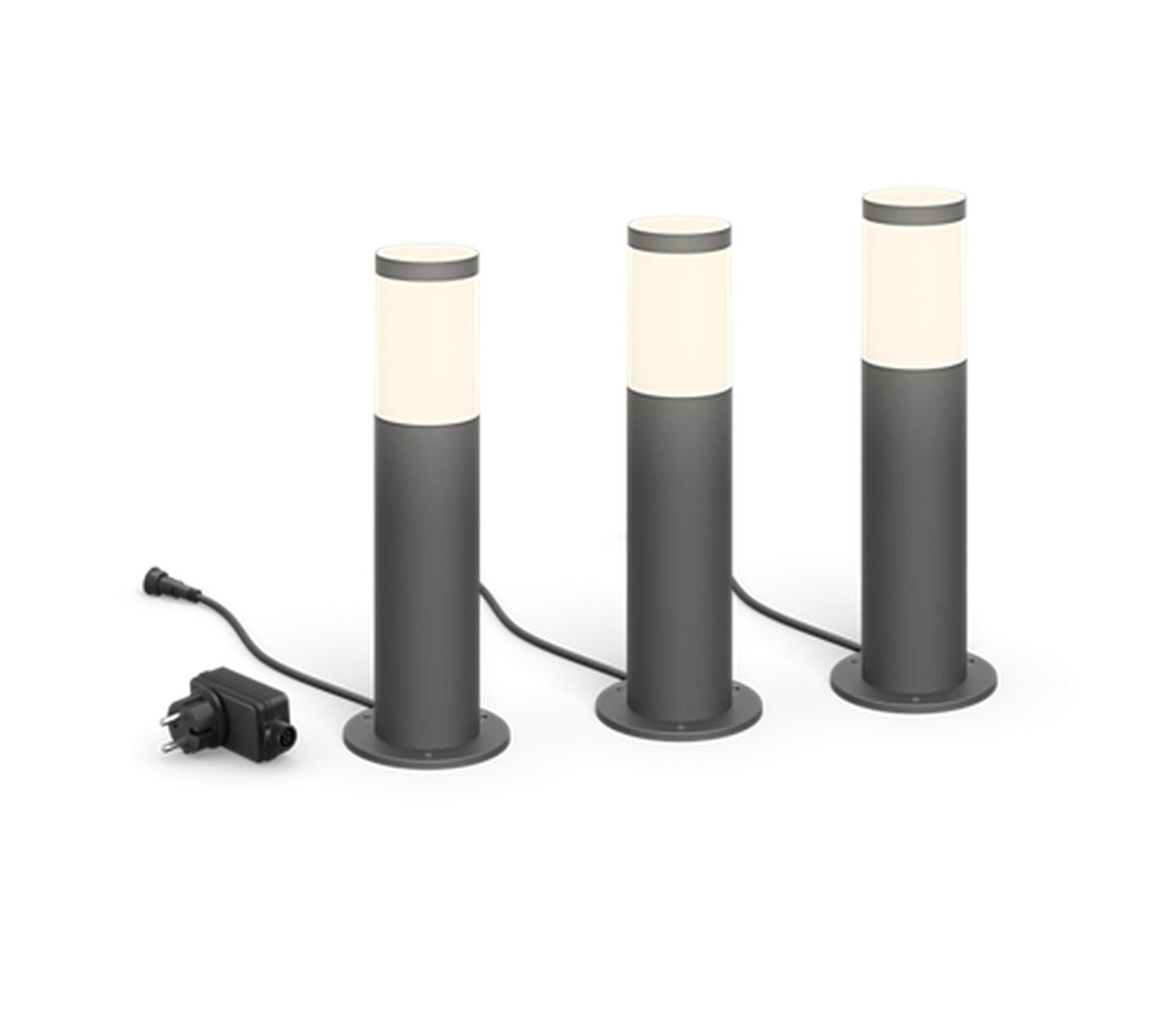 Philips Gardenlink 34,9 Cm Pullert 2700K 6W IP44 3-pakning - Antrasitt - 12Volt 3 Philips Gardenlink 34,9 Cm Pullert 2700K 6W IP44 3-pakning - Antrasitt - 12Volt