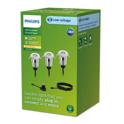 Philips Gardenlink Spore Uplight 2700K 1 W IP44 3-pakning - 24 Volt -Lightup Butikk Philips Gardenlink Spore uplight 2700K 1 W IP44 3 pakning 24 Volt Utebelysning uplight Philips 929004072701 3