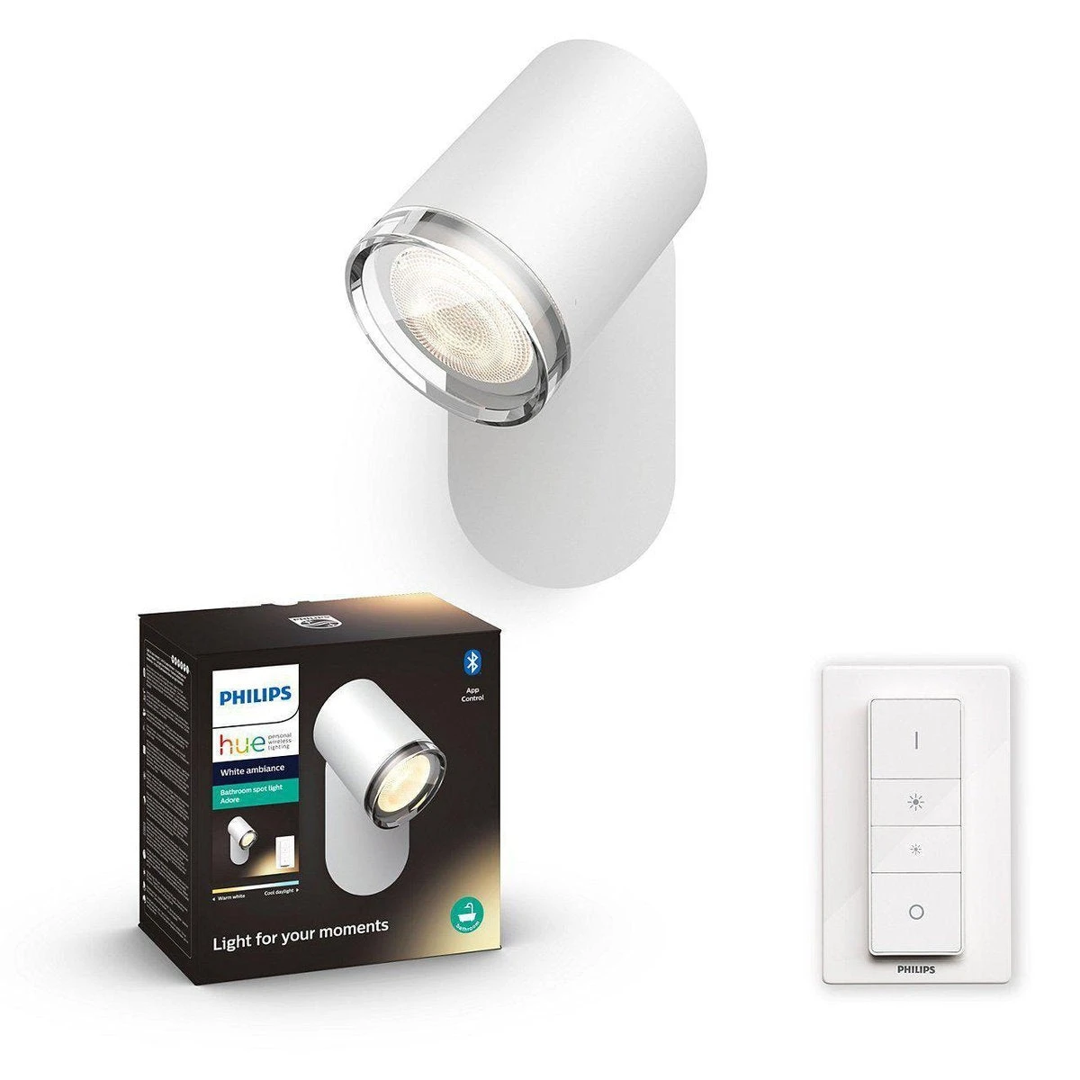 Philips Hue Adore Vegglampe 1 Lys Baderom IP44 White Ambiance - Hvit 3 Philips Hue Adore Vegglampe 1 Lys Baderom IP44 White Ambiance - Hvit