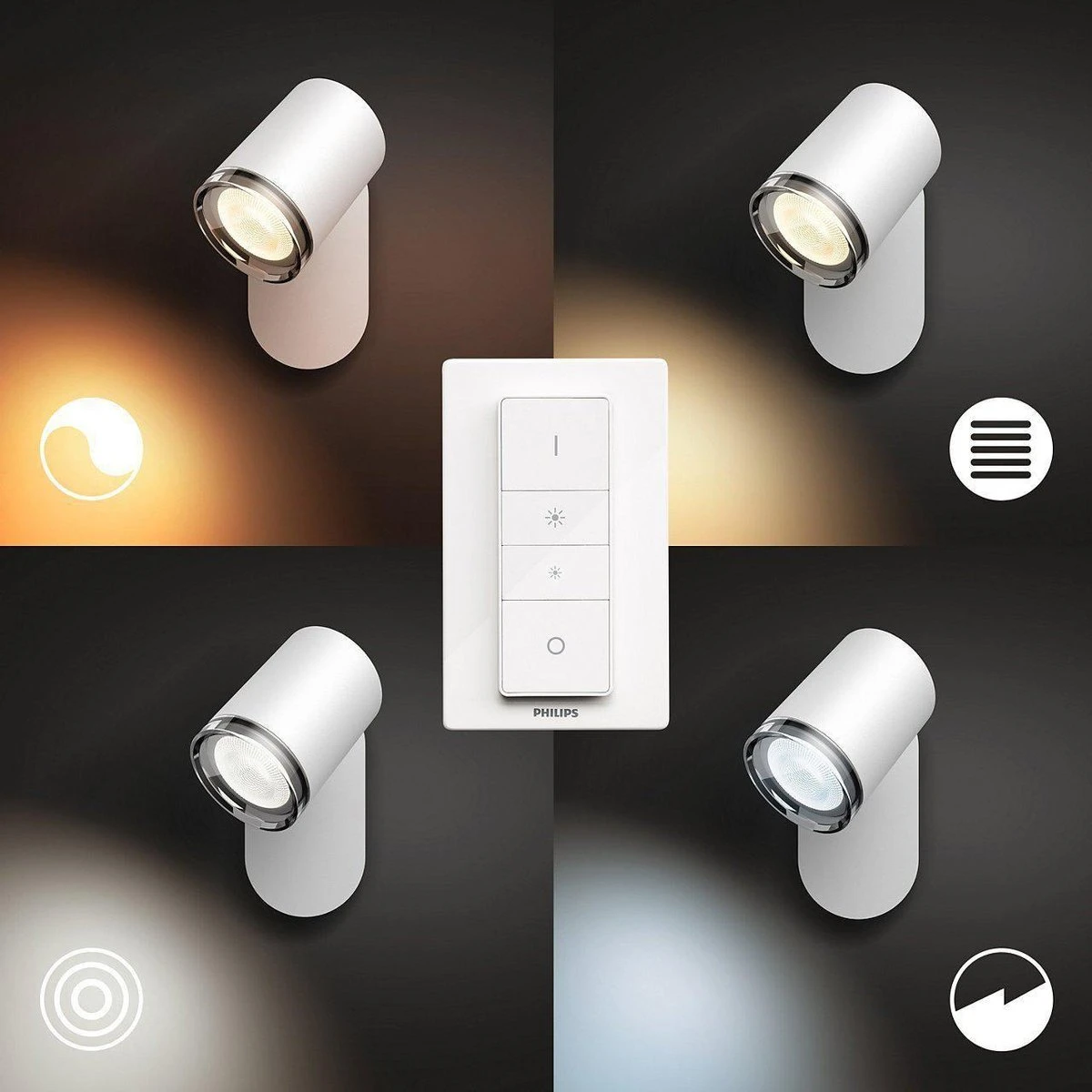 Philips Hue Adore Vegglampe 1 Lys Baderom IP44 White Ambiance - Hvit 4 Philips Hue Adore Vegglampe 1 Lys Baderom IP44 White Ambiance - Hvit - Bilde 2