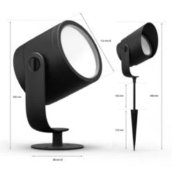 Philips Hue Lily XL Utendørs Spotlys White And Colore Ambiance - Svart -Lightup Butikk Philips Hue Lily XL utendors spotlys white and colore ambiance Svart Utebelysning spyd Philips Hue 915005842601 4