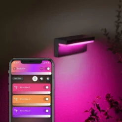 Philips Hue Nyro Vegglampe Utendørs White And Color Ambiance - Svart -Lightup Butikk Philips Hue Nyro vegglampe utendors white and color ambiance Svart Utebelysning vegg veggskjold Philips Hue 915005841701 4