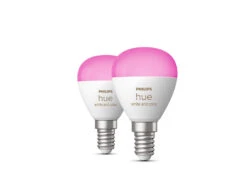 Philips Hue P45 E14 Lyspære 5,1W 2200-6500K Hue White Color Ambiance - 2 Pakning