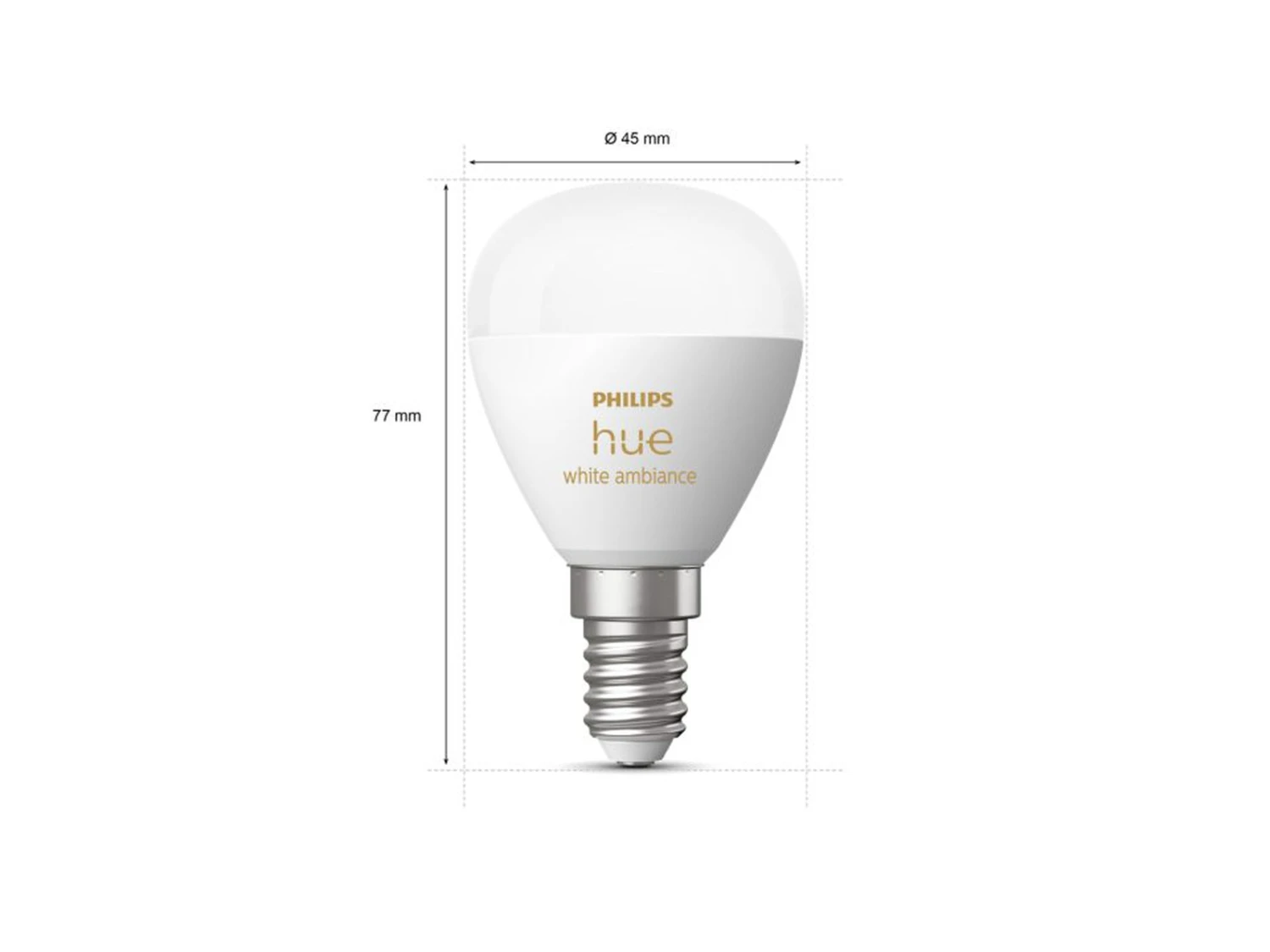 Philips Hue P45 E14 Lyspære 5,1W 2200-6500K White Ambiance - 2 Pakning 6 Philips Hue P45 E14 Lyspære 5,1W 2200-6500K White Ambiance - 2 Pakning - Bilde 4