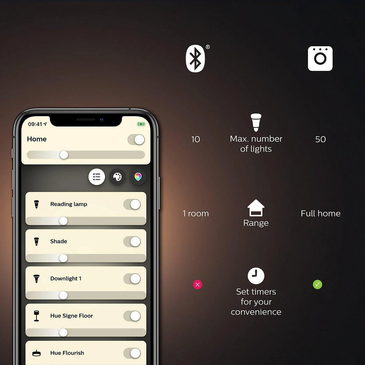 Philips Hue White LED E27 Globe Filament 7,2W, 2100 K, Dimbar, Bluetooth 9 Philips Hue White LED E27 Globe Filament 7,2W, 2100 K, Dimbar, Bluetooth - Bilde 7
