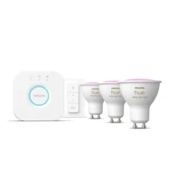 Philips Hue Startsett 3 Stk GU10 White And Colore Ambiance Bluetooth Inkludert Bro