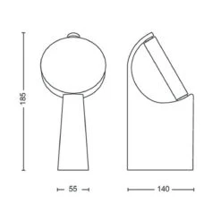 Philips Mimosa Uplight 7W 2700K IP44 25 - Antrasitt -Lightup Butikk Philips Mimosa uplight 7W 2700K IP44 25 Antrasitt Utebelysning pullert Philips 929003262501 6