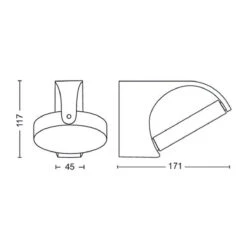 Philips Mimosa Vegglampe Utendørs 7W 2700K IP44 - Antrasitt -Lightup Butikk Philips Mimosa vegglampe utendors 7W 2700K IP44 Antrasitt Utebelysning vegg veggskjold Philips 929003262301 4