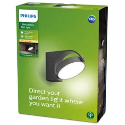 Philips Mimosa Vegglampe Utendørs 7W 2700K IP44 - Antrasitt -Lightup Butikk Philips Mimosa vegglampe utendors 7W 2700K IP44 Antrasitt Utebelysning vegg veggskjold Philips 929003262301 5