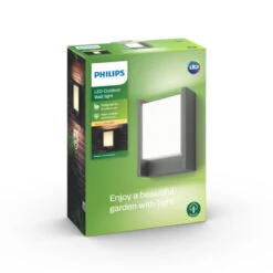 Philips MyGarden Arbour Vegglampe Utendørs 6W IP44 - Antrasitt -Lightup Butikk Philips myGarden Arbour vegglampe utendors 6W IP44 Antrasitt Utebelysning vegg veggskjold Philips 915005193801 6