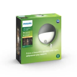 Philips MyGarden Capricorn Vegglampe Utendørs IP44 6W LED M/bevegelses Sensor IR - Antrasitt -Lightup Butikk Philips myGarden Capricorn vegglampe utendors IP44 6W LED mbevegelses sensor IR Antrasitt Utebelysning vegg veggskjold Philips 915005193001 7