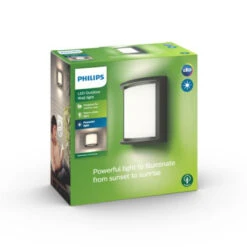 Philips MyGarden Samondra Vegglampe Utendørs IP44 12W LED - Svart -Lightup Butikk Philips myGarden Samondra vegglampe utendors IP44 12W LED Svart Utebelysning vegg veggskjold Philips 915005554401 5