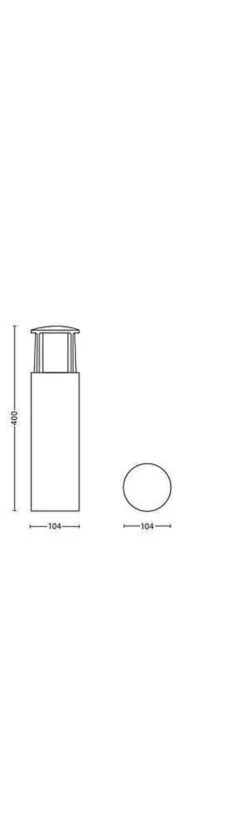 Philips MyGarden Stock LED Pullert Mini, Antrasitt -Lightup Butikk Philips myGarden Stock LED pullert mini antrasitt Utebelysning pullert Philips 915005194601 6
