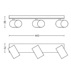 Philips MyLiving Kosipo Takspot 3, Matt Svart -Lightup Butikk Philips myLiving Kosipo takspot 3 matt Svart Taklamper Philips 915005532101 5