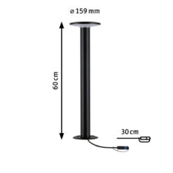 Paulmann Plug & Shine Plate Pullert IP44 60 Cm 6,1W 3000 Kelvin - 24 Volt -Lightup Butikk Plug Shine Plate pullert IP44 60 cm 61W 3000 Kelvin 24 Volt Utebelysning pullert Paulmann Pl 94312 3