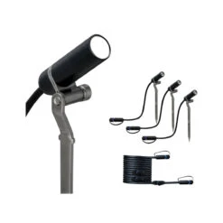 Paulmann Plug & Shine Platini Spot Med Spyd 2W 3000 Kelvin IP65 - 3 Pakning