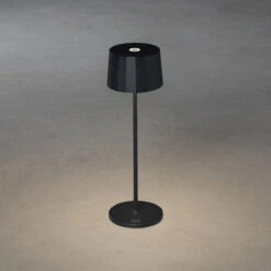 Konstsmide Positano Bordlampe Oppladbar Utendørs IP54 - Svart -Lightup Butikk Positano bordlampe oppladbar utendors IP54 Svart Utebelysning Hagebelysning Konstsmide 7813 750 6